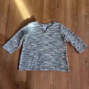 Alfred Dunner Women’s 3/4 Sleeve Top – Size M Classic Casual Blouse